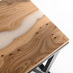 Кофейный столик со столешницей карагач и эпоксидной смолы Trina Coffee Table варинант исполнения - 2 | Loft Concept в Кирове
