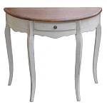 Деревянная консоль полукруглая с ящиком в стиле прованс Interiors Romance варинант исполнения - 1 | Loft Concept в Кирове