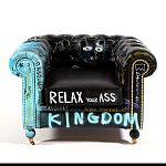 Кресло "Баския и Уорхол" Basquiat Warhol graffiti chair натуральная кожа варинант исполнения - 2 | Loft Concept в Кирове