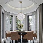 Светодиодный подвесной светильник круглой формы с металлической рамой золотого цвета Marble Glow 47 варинант исполнения - 6 | Loft Concept в Кирове