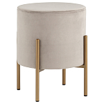 Бежевый пуф на золотистых ножках SANJAY варинант исполнения - 1 | Loft Concept в Кирове