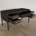 Большой Рабочий стол Primo с 5 выдвижными ящиками Темный орех варинант исполнения - 6 | Loft Concept в Кирове