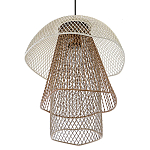 Подвесной светильник Beige Gold Mesh Tube Lampshade Hanging Lamp варинант исполнения - 3 | Loft Concept в Кирове