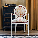 Полукресло из массива бука бежевое с растительным орнаментом Raffael Angel Beige Chair варинант исполнения - 7 | Loft Concept в Кирове