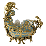 Чаша голубого цвета с оранментом и и бронзовыми фигурами леопардов Eden Garden варинант исполнения - 2 | Loft Concept в Кирове