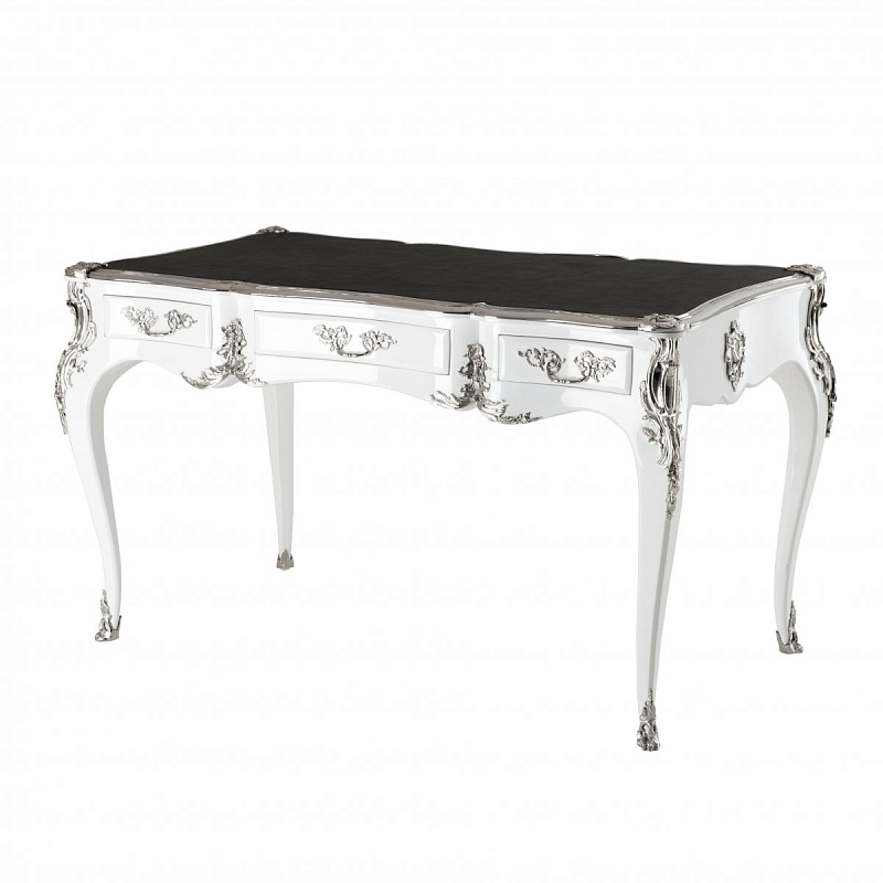 Рабочий стол Eichholtz Desk Lodewijk XV Никель Черный Белый Рабочий стол Eichholtz Desk Lodewijk XV Никель Черный Белый в Кирове | Loft Concept