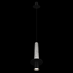 Подвесной светильник с узким цилиндрическим плафоном и черным металлическим декором Concrete Pipe варинант исполнения - 11 | Loft Concept в Кирове