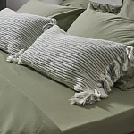 Чехол на подушку мятного цвета с бахромой и объемным узором Ethnic mix варинант исполнения - 5 | Loft Concept в Кирове