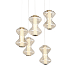 Люстра светодиодная с стеклянными волнообразными плафонами Amphora of Light варинант исполнения - 2 | Loft Concept в Кирове