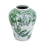 Ваза с зелеными цветочными и птичьими мотивами Vase Inspired by Nature варинант исполнения - 1 | Loft Concept в Кирове