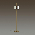 Торшер с круглым плафоном на высокой бронзовой ножке с вертикальным декором из металлических трубок Sohne варинант исполнения - 2 | Loft Concept в Кирове