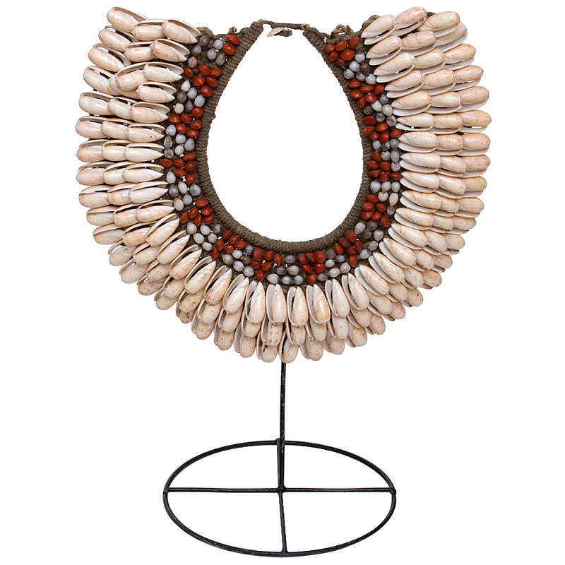 Этническое ожерелье из ракушек и бус Aboriginal Ethnic Necklace Beige Red Бежевый Красный Коричневый Этническое ожерелье из ракушек и бус Aboriginal Ethnic Necklace Beige Red Бежевый Красный Коричневый в Кирове | Loft Concept