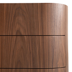 Комод округлой формы с тремя ящиками Walnut and Leather варинант исполнения - 7 | Loft Concept в Кирове