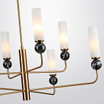 Люстра на штанге с 8-ю цилиндрическими матовыми плафонами и шарами из камня Orb Essence варинант исполнения - 7 | Loft Concept в Кирове