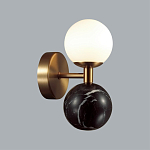 Бра с шарообразным матовым плафоном и шаром из камня на металлическом основании Orb Essence варинант исполнения - 8 | Loft Concept в Кирове