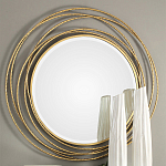 Золотое настенное круглое зеркало Golden Orbit варинант исполнения - 1 | Loft Concept в Кирове