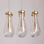 Люстра с 7-ю прозрачными плафонами из стекла в форме капли Lucid Rain  варинант исполнения - 6 | Loft Concept в Кирове