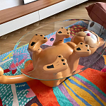 Дизайнерский журнальный стол с основанием в виде кота Bivan варинант исполнения - 2 | Loft Concept в Кирове