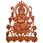 Панно из дерева Ганеша Panel With Animals варинант исполнения - 1 | Loft Concept в Кирове