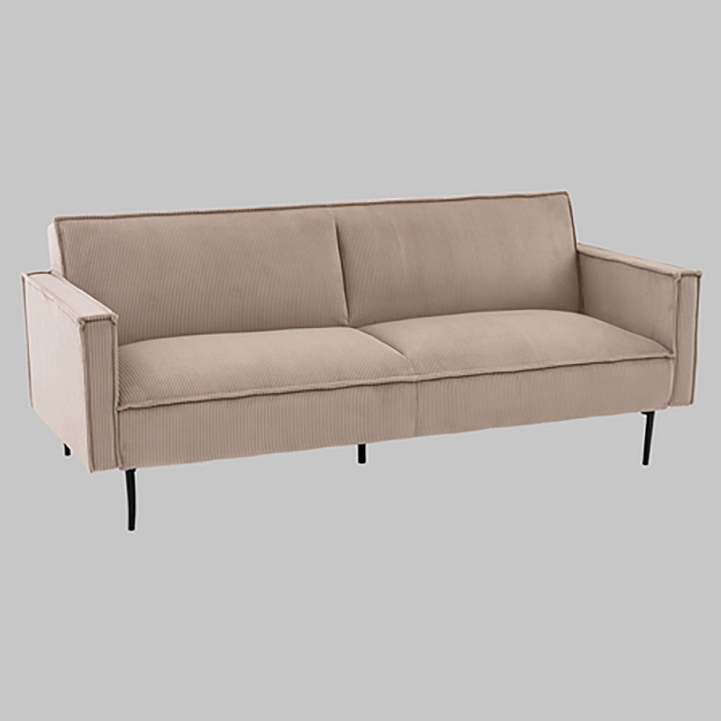 Диван современный вельветовый прямой Worcester Бежевый  Капучино  Черный в Кирове | Loft Concept 