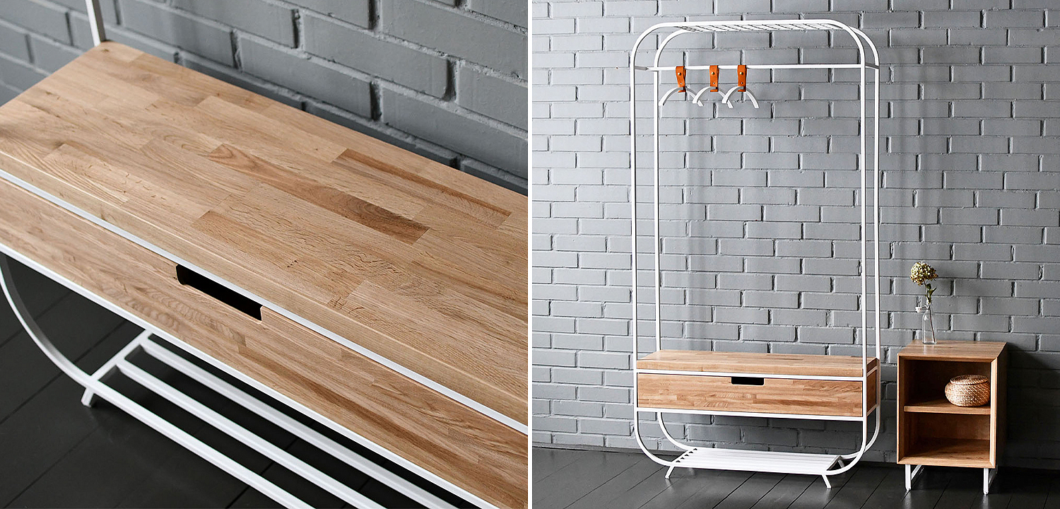 Рейл с выдвижным ящиком Ewing White Industrial Metal Rust Clothes Rail Рейл с выдвижным ящиком Ewing White Industrial Metal Rust Clothes Rail - Loft-Concept в Кирове