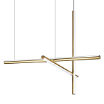 Люстра с 3-мя  пересекающимися цилиндрическими плафонами на тонких тросах Trumpet tube варинант исполнения - 1 | Loft Concept в Кирове