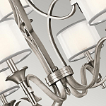 Люстра с белыми тканевыми абажурами в прозрачных стеклянных цилиндрах Kichler варинант исполнения - 3 | Loft Concept в Кирове