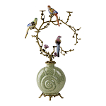 Подсвечник с декором из птиц на ветвях из фарфора с бронзовыми элементами Birds of Paradise варинант исполнения - 3 | Loft Concept в Кирове