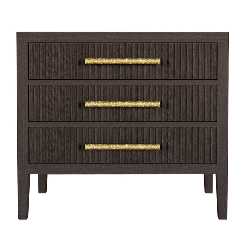 Тумба Primo  с тремя ящиками шпон темный орех Темный дуб Золотой в Кирове | Loft Concept 