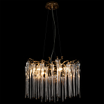 Люстра подвесная круглая в виде ветвей деревьев бронзового цвета с прозрачными подвесками-каплями Droplet Chandelier варинант исполнения - 4 | Loft Concept в Кирове