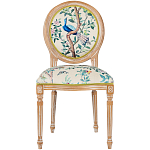 Стул из массива бука бежевый с изображением птиц в саду Beige Green Chinoiserie Blue Bird Chair варинант исполнения - 1 | Loft Concept в Кирове