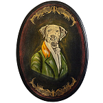 Картина в овальной раме Chinoiserie Grey Dog Portrait варинант исполнения - 1 | Loft Concept в Кирове