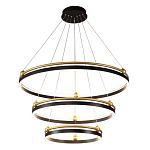 Люстра подвесная с тремя кольцами черного и золотого цвета Ring Horizontal варинант исполнения - 2 | Loft Concept в Кирове