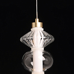 Подвесной светильник с вертикальной композицией из прозрачных и янтарных стеклянных шаров и ромбов Gabriel Scott Luna варинант исполнения - 9 | Loft Concept в Кирове