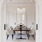 Люстра подвесная круглая в виде ветвей деревьев бронзового цвета с прозрачными подвесками-каплями Droplet Chandelier варинант исполнения - 7 | Loft Concept в Кирове