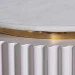 Тумбочка белая овальная с мраморной столешницей Thoroughbass варинант исполнения - 6 | Loft Concept в Кирове