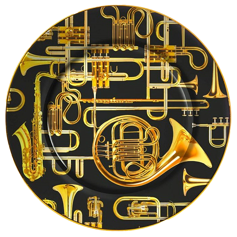 Тарелка Seletti Trumpets Черный Золотой Тарелка Seletti Trumpets Черный Золотой в Кирове | Loft Concept