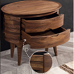 Прикроватный столик из дерева с 2-мя ящиками Moon Walnut Furniture варинант исполнения - 4 | Loft Concept в Кирове