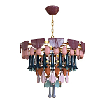 Люстра круглая с декором из разноцветных элементов в виде листьев Changing Seasons варинант исполнения - 7 | Loft Concept в Кирове