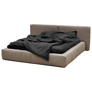 Кровать двуспальная с подъёмным механизмом Madelyn Bed Beige Gray