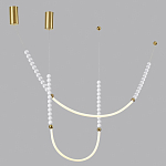 Подвесной светильник с 3-мя изогнутыми плафонами и белыми декоративными шариками PEARLS Suspension варинант исполнения - 3 | Loft Concept в Кирове