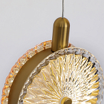 Подвесной светильник с плафонами из рельефного стекла Peony Glass Bronze Six варинант исполнения - 3 | Loft Concept в Кирове