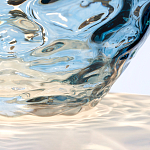 Настольная лампа со белым конусным абажуром и прозрачным голубым стеклянным основанием Quintiesse варинант исполнения - 5 | Loft Concept в Кирове