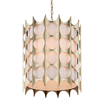 Подвесной светильник в форме цилиндра с фактурным серебряным каркасом и тканевым абажуром Silver Honeycomb варинант исполнения - 1 | Loft Concept в Кирове