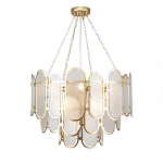 Люстра с многослойным эффектом из овальных элементов из непрозрачного стекла Conformation варинант исполнения - 2 | Loft Concept в Кирове