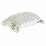 Чехол на подушку мятного цвета с бахромой и объемным узором Ethnic mix варинант исполнения - 1 | Loft Concept в Кирове