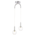 Подвесной светильник с 2-мя рельефными прозрачными плафонами из стекла и основанием цвета Хром Perforated Glass Bubbles варинант исполнения - 2 | Loft Concept в Кирове