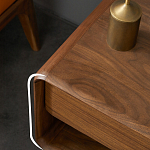 Прикроватная деревянная тумба с ящиком и нишей для хранения Moon Walnut Furniture варинант исполнения - 3 | Loft Concept в Кирове