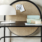 Письменный стол с круглой плетёной панелью для крепления заметок Allegory варинант исполнения - 3 | Loft Concept в Кирове