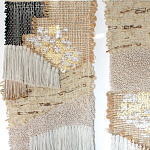 Триптих Геометрический гобелен бежевый Figurative Beige Wall Hangings варинант исполнения - 3 | Loft Concept в Кирове